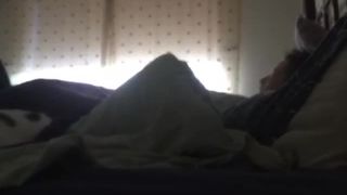 horny wife masturbating under cover. hidden cam-0