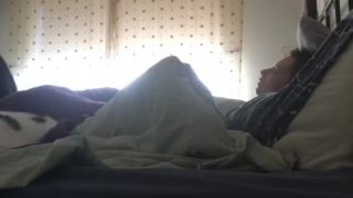 horny wife masturbating under cover. hidden cam-8