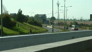 Dark haired german girl making a cock cum hard near the road o....-8