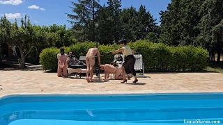 [K2S.CLUB] Mistress Lunatika - Multiple Caning At The Pool Full Clip - HD 720P-1