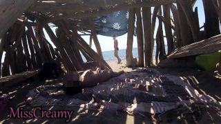 Miss Creamy - Caught Masturbating in a Beach Hut – He Joins and Makes Her Cum-3