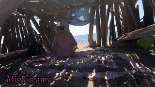 Miss Creamy - Caught Masturbating in a Beach Hut – He Joins and Makes Her Cum-5