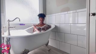 Lyric Sky - Lyric Sky Wild Dildo Masturbation and Hard Pussy Pounding-Steamy Clawfoot Tub Bubble Bath-1