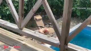I fuck my sister-in-law on the balcony while my wife is in the pool-1