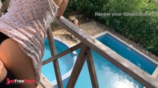 I fuck my sister-in-law on the balcony while my wife is in the pool-8