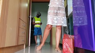 My Wife SexyDreamsNO PANTIES and Specoal Dress for Delivery Man-5