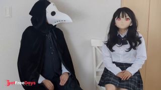 HENTAI Aibu. Back alley. Maid. Masturbation while being restrained.-9