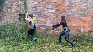 Slave takes a double whipping -  ball busting-1