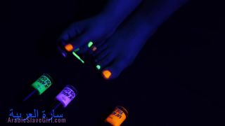 xxx video 17 office femdom Foot Fetish , Black Light Toe Painting with Chill Music SFW, slave on black porn-7