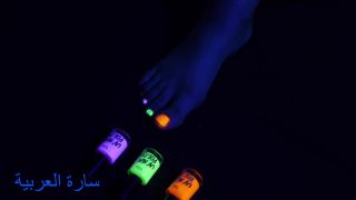 xxx video 17 office femdom Foot Fetish , Black Light Toe Painting with Chill Music SFW, slave on black porn-8