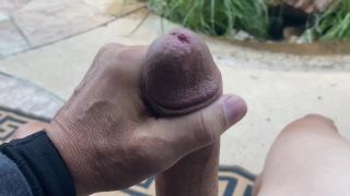 adult xxx video 48 superhero femdom Jerking Off On the Back Patio, solo male on cumshot-5