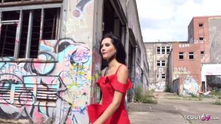 GERMAN_SC0UT - Slim Russian Tourist Girl Cheating Outdoor Sex For Cash In Berlin - Shaved-2