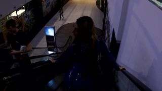 MylatexbabyBlue Latex Catsuit in Shopping Center-0