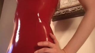 Online Latex Porn – 8496 – Kendra – Red Latex Skirt - latex-2