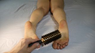 Brush Tickling Feet, Huge Tickle Orgasm(Feet porn)-3