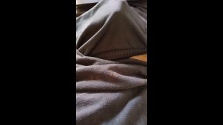 smallkrill - hairy guy jerks off his cock in his bed, bulge on his sports shorts-5