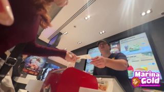 xxx video clip 48 Marina Gold – Cum Drenched Teen Eats A Burger Bukkake on public bukkake swallow porno-4