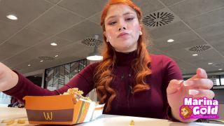 xxx video clip 48 Marina Gold – Cum Drenched Teen Eats A Burger Bukkake on public bukkake swallow porno-5