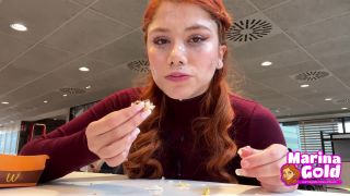 xxx video clip 48 Marina Gold – Cum Drenched Teen Eats A Burger Bukkake on public bukkake swallow porno-8