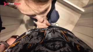 POV she sucked my dick in dressingroom with a nice cumshot on her mouth and tits for buying a jacket-0