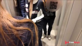 POV she sucked my dick in dressingroom with a nice cumshot on her mouth and tits for buying a jacket-2