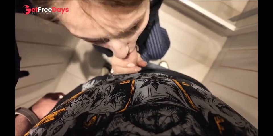 POV she sucked my dick in dressingroom with a nice cumshot on her mouth and tits for buying a jacket