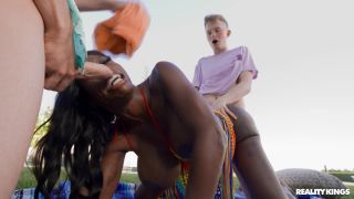 MILF Fucks Two Lil Humpers (Ebony porn) Ebony Mystique-3