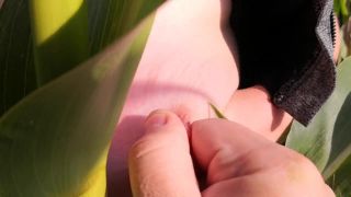 Slap an squeeze my tits in corn field BDSM!-0