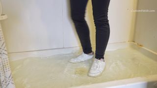 Custom Fetish - Bunny Wets Sneakers in Shower 4K - Fetish-4