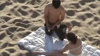 Teen couple on beach-9