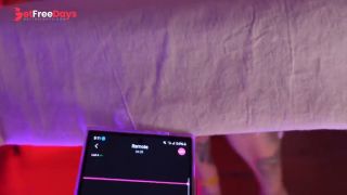 Cumming hard in restaurant with Lush remote controlled vibrator , public masturbate under the table-0