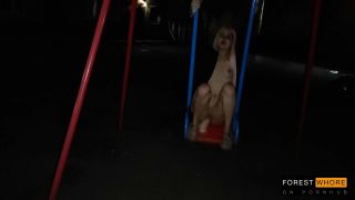 Forest Whore - Night naked walk licking public toilet and public fetishes-4