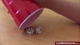 Lesbian Aften Opal and Everly heated game of Strip Liars Dice-1