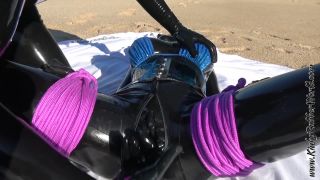 Rubber Jeff using the blind Fuckdoll on the Beach P1 | rubber | fetish porn-8