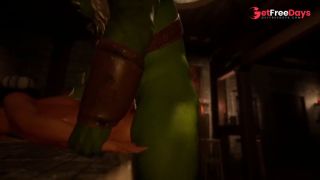 Whore barmaid serves last call for orc patron-0