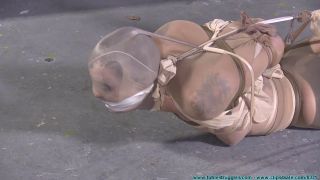 399 - Snooty Sales Lady Bound with Pantyhose and Pied 3.-5