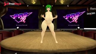 Green Haired Bimbo Stripper Dances and Strips on Stage-8