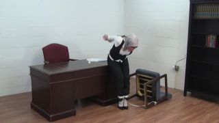 adult clip 31 bizarre femdom bdsm porn | Silk scarf secretary gagged with her own product | bdsm porn-3