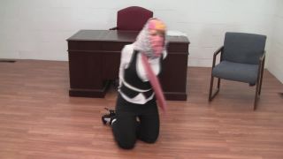 adult clip 31 bizarre femdom bdsm porn | Silk scarf secretary gagged with her own product | bdsm porn-8