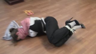 adult clip 31 bizarre femdom bdsm porn | Silk scarf secretary gagged with her own product | bdsm porn-9