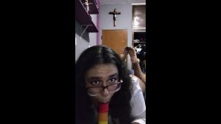 Sex Toys Chubby Trans girl playing with dildo-5