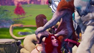 Wild Sin - Orgy near Warrior Camp | Furry Werewolf, Tiger and Lion fucks elf and succubus-9