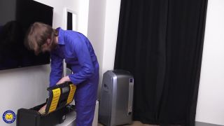 Sixtine - Horny French cougar letting two repair men fuck her in the ass-1