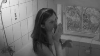 cute girl fingering pussy in the shower. hidden cam-0