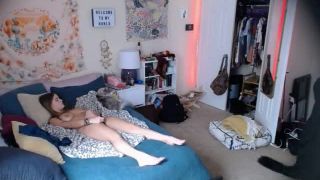 online adult clip 36 clubdom femdom Cute horny girl masturbating with hitachi on the bed. hidden cam, femdom on femdom porn-6