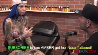 Face Tattoo Behind the scenes for Amber Luke's new face tattoo-2