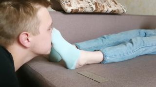 SLAVE SNIFFS MY SOCKS AND SWEATY FEET Sex Clip Video Por...-3