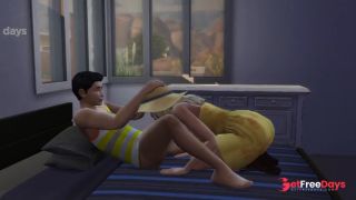 Hot Newlyweds fuck in Bed Sims 4-3