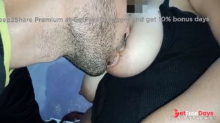 My husband makes very rich sounds when he sucks on my big tits and hard nipples, good breastfeeding-1