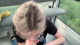 Teen swallows loads of cum on a cable car - public blowjob by Eva Elfi ...-5